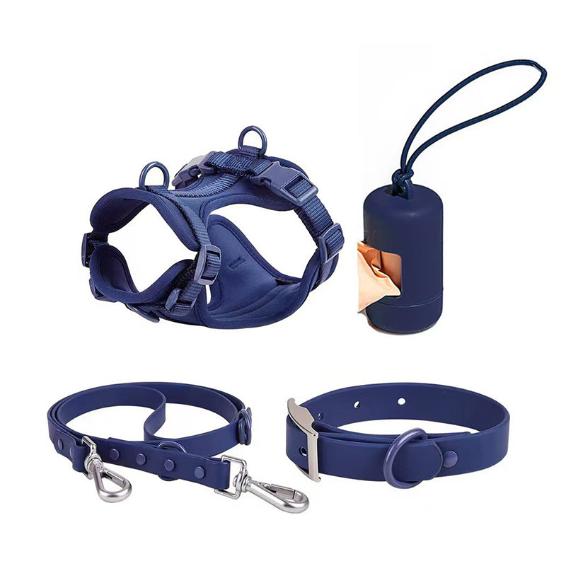 Moonlight blue waterproof dog harness set — complete walking bundle | Pawnests